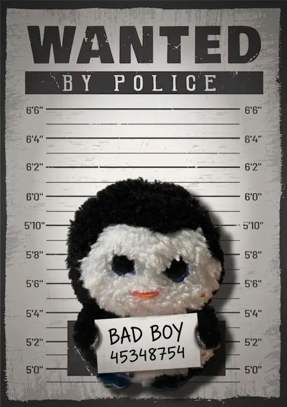 Arrestfoto: Pappapinge junior