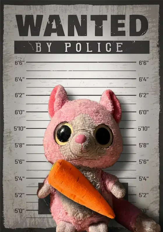 Arrestfoto: Minikoseline med gulrot