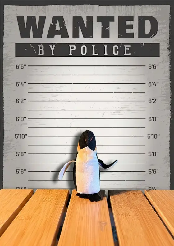 Arrestfoto: McDonalds-pingvin